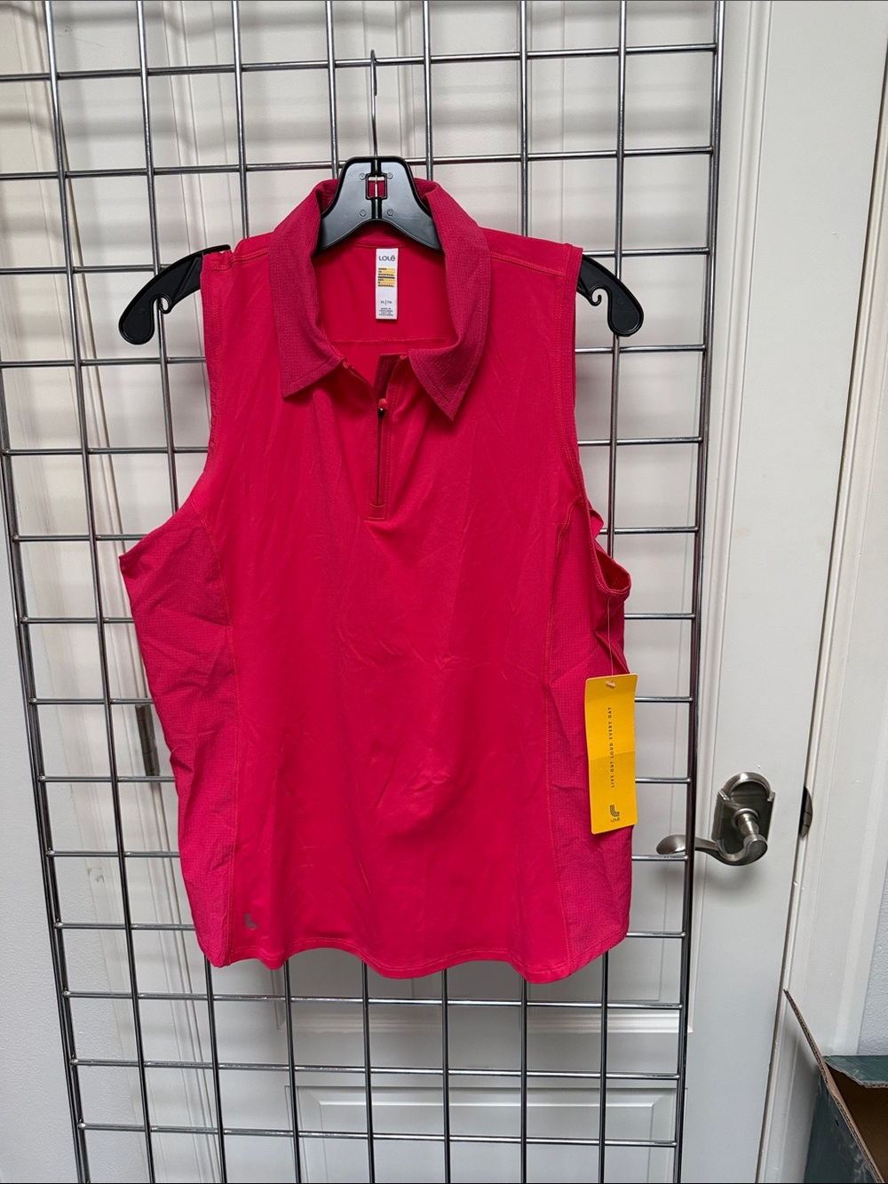 Lole Women's Sleeveless Zip Polo Tank Top - Hot Pink